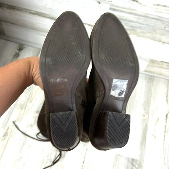 Aldo Womens 7 Gray Suede Leather Over The Knee Lace Back Zip Heeled Boots - Picture 11 of 12